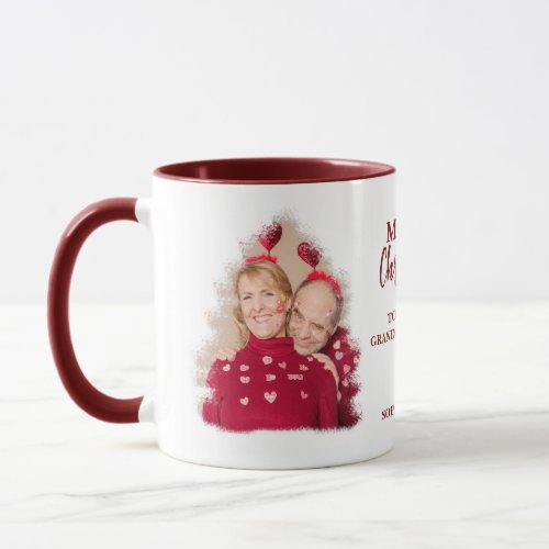 Best Grandma and Grandpa Ever Red Christmas Mug