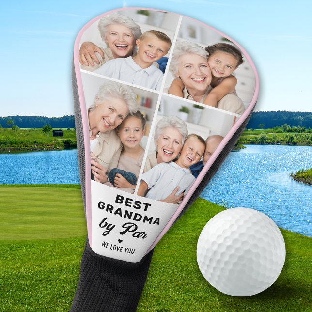 BEST GRANDMA BY PAR Custom 4 Photo Collage Golf Head Cover (Creator Uploaded)