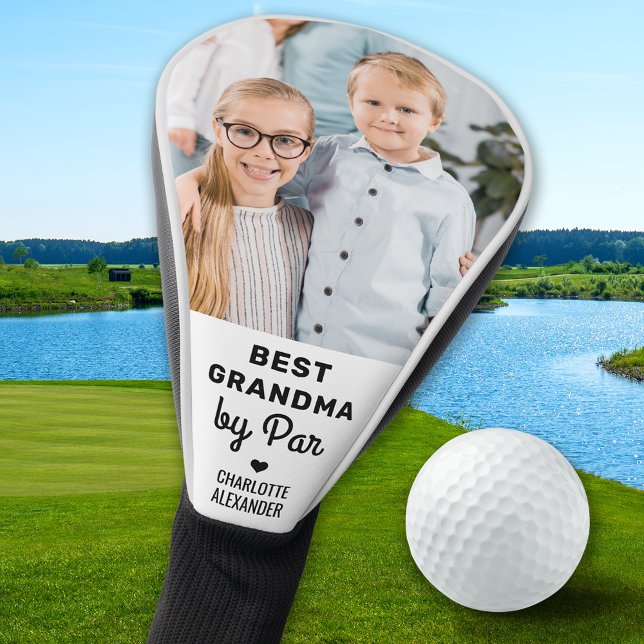 Best Grandma By Par - Custom Photo - Mothers Day Golf Head Cover (Creator Uploaded)
