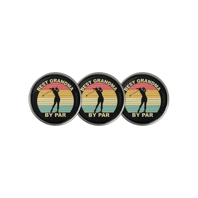 Best Grandma By Par - Golfing Golf Ball Marker (3 Up)