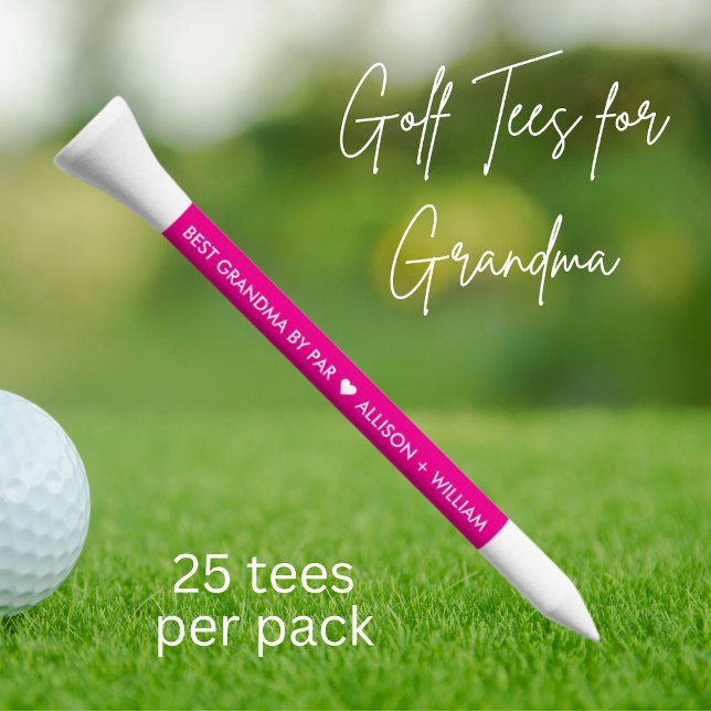 Best Grandma By Par Hot Pink Golf Tees (Creator Uploaded)