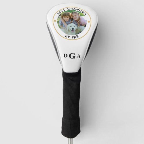 BEST GRANDMA BY PAR Photo Monogram Golf Head Cover