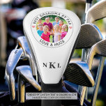 BEST GRANDMA BY PAR Photo Monogram Hearts Golf Head Cover<br><div class="desc">Create a unique photo golf head cover for the golfer grandma with the editable funny golf saying title BEST GRANDMA BY PAR with cute pink hearts personalized with a picture, your custom text (the sample says LOVE & HUGS) and her monogram in your choice of colors. OPTIONS: Change the golf...</div>
