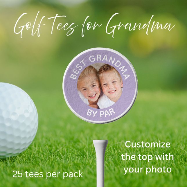 Best Grandma By Par Photo Purple Golf Tees (Creator Uploaded)