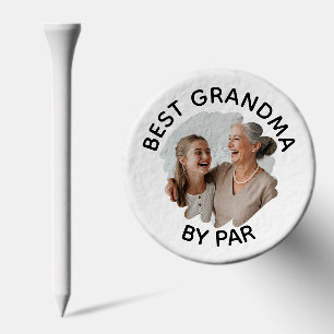 Best Grandma by Par with Custom Photo & Text Golf Tees
