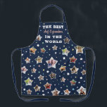 Best Grandma & Chef Dark Blue Star Shaped Photos Apron<br><div class="desc">Best grandma apron in dark blue with a myriad of stars in pastel colors and white, some of them filled with your own photos. Dark blue personalized apron for grandma with a collage of star-shaped photos. The best chef & grandma in the world. Dark blue apron for grandma personalized with...</div>