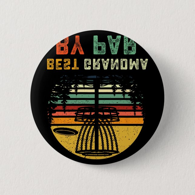 Best Grandma Disc Golf Gift Grandmother Frisbees D Button (Front)