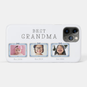 Best Grandma Est Custom Date 3 Photo Cute Preppy iPhone 11 Pro Case