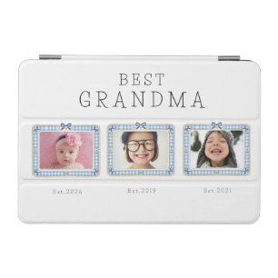 Best Grandma Est Custom Date 3 Photo Cute Preppy iPad Mini Cover
