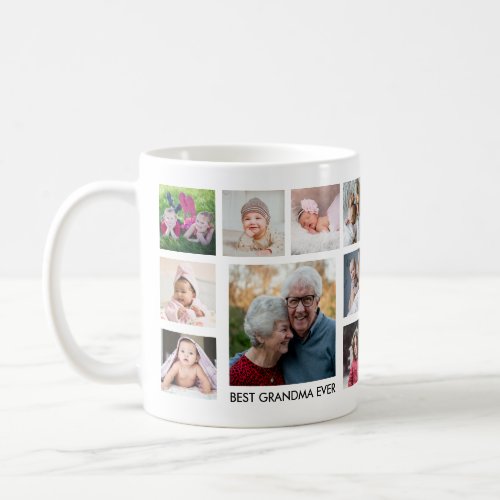 Best Grandma Ever 18 Family Photo Collage Coffee Mug