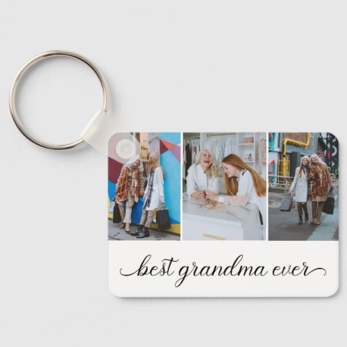 Best Grandma Ever 3 Photo Collage  Keychain