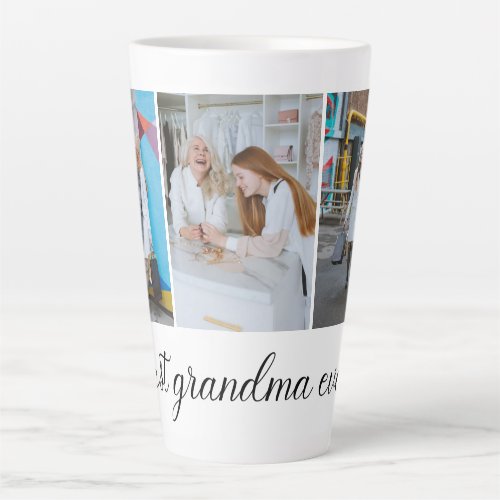 Best Grandma Ever 3 Photo Collage  Latte Mug