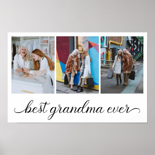 Best Grandma Ever 3 Photo Collage Poster (Front)
