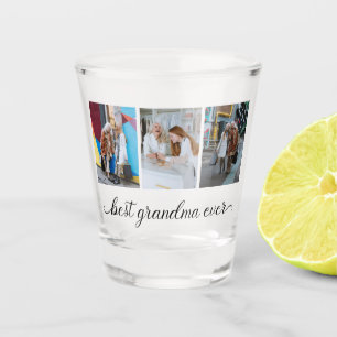 Best Grandma Ever 3 Photo Collage Shot Glass