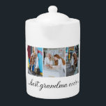 Best Grandma Ever 3 Photo Collage  Teapot<br><div class="desc">Create Your Own, Grandparents Photo Collage for Christmas, Birthdays, Weddings, Anniversaries, Graduations, Father's Day, Mother's Day or any other Special Occasion, with our easy-to-use design tool. Add your favorite photos of friends, family, vacations, hobbies and pets and you'll have a stunning, one-of-a-kind photo collage. Our custom photo collage is perfect...</div>