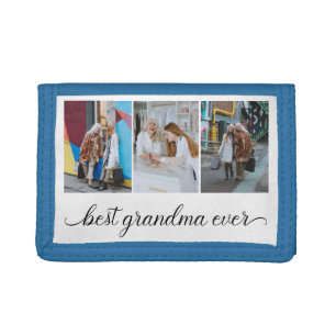 Best Grandma Ever 3 Photo Collage Tri-fold Wallet