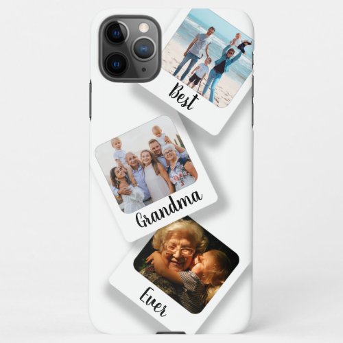 Best Grandma Ever 3 Photo Retro White iPhone 11Pro Max Case
