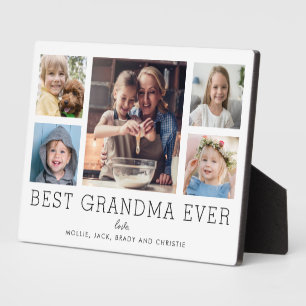 Best Grandma Ever 5-Photo Collage Keepsake Custom Plaque