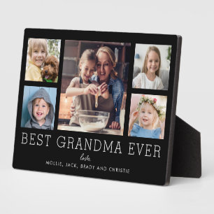 Best Grandma Ever 5-Photo Collage Keepsake Custom Plaque