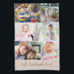 Best Grandma Ever 6 Photo Masonry Grid Beige Kitchen Towel<br><div class="desc">Personalized kitchen towels for the best grandma ever (editable) with 6 of your favorite photos. The photo template is set up for you to add your pictures, which are displayed in landscape and square / instagram style to form a mini masonry grid style photo collage. Neutral style in two tone...</div>