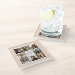 Best Grandma Ever 8 Photo Collage Glass Coaster