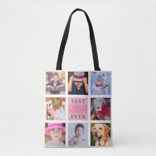 Best Grandma Ever 8 Photograph Custom Tote Bag