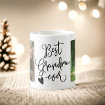 Best grandma ever black white 2 photos collage coffee mug<br><div class="desc">Best grandma ever ,  editable black and white colors,  with 2 photos grid collage,  add your favorite family photos,  with an elegant script typography.</div>