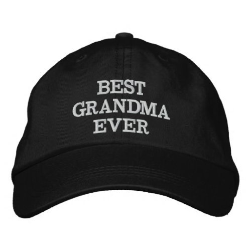 Best Grandma Ever black white custom text modern Embroidered Baseball Cap