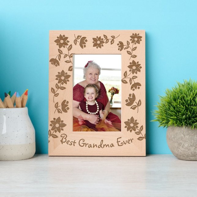 Best Grandma Ever Boho Floral  Engraved Frames (Creator Uploaded)