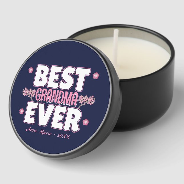 Best Grandma Ever - Cherry Blossoms Mini Candle Favors (Corner)
