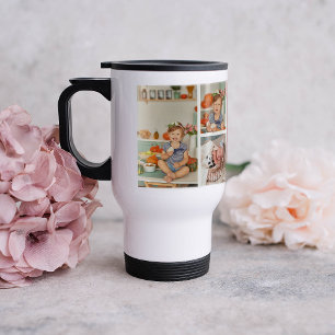 Best Grandma Ever   Color Block Photo Collage Travel Mug