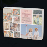 Best Grandma Ever | Color Block Photo Collage Wooden Box Sign<br><div class="desc">Modern two toned color block 9 photo collage. Featuring "Best Grandma Ever" and room for custom message, names and/or year. These are Mother’s Day gifts that are perfect for any mom. A gift that she will treasure for a lifetime! Can be customized for any moniker - mama, grandma, nana, meema,...</div>