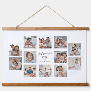 Best Grandma Ever Custom 12 Photo Collage Hanging Tapestry