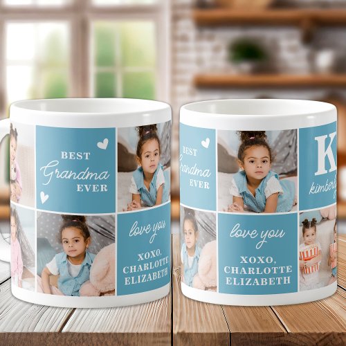 Best GRANDMA Ever Custom 7 Modern Photo Collage Coffee Mug