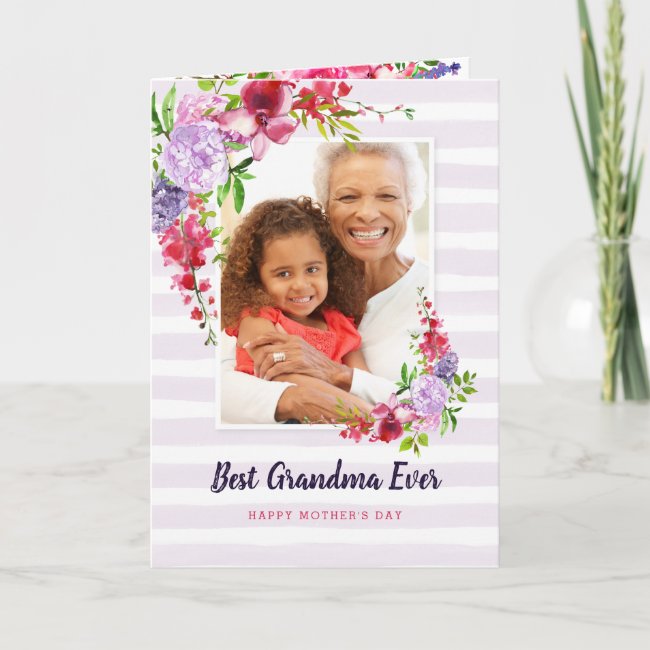 Best Grandma Ever Custom Mother's Day Photo Card