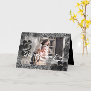Best Grandma Ever Custom Mother's Day Photo Floral Card