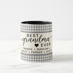 Best Grandma Ever Custom Names Holiday Gift  Mug