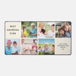 Best Grandma Ever Custom Photo Collage Desk Mat