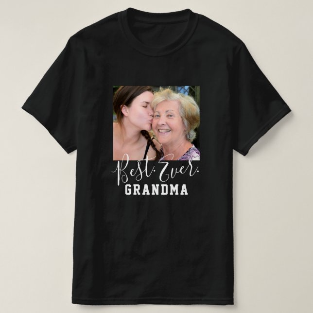BEST GRANDMA EVER Custom Photo Mother's Day T-Shirt (Design Front)
