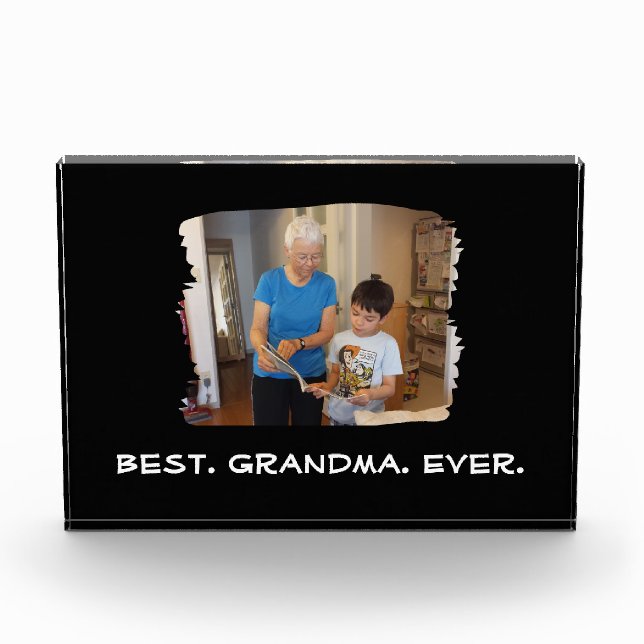 Best Grandma Ever Custom Photo Nana Grandparent Acrylic Award (Front)
