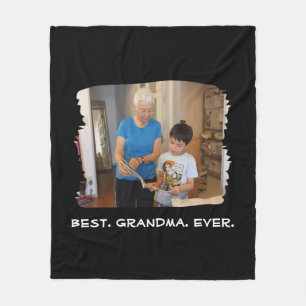 Best Grandma Ever Custom Photo Nana Grandparent Fleece Blanket