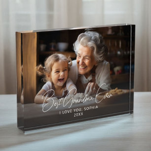 Best Grandma Ever Cute Grandchild Keepsake Photo Block
