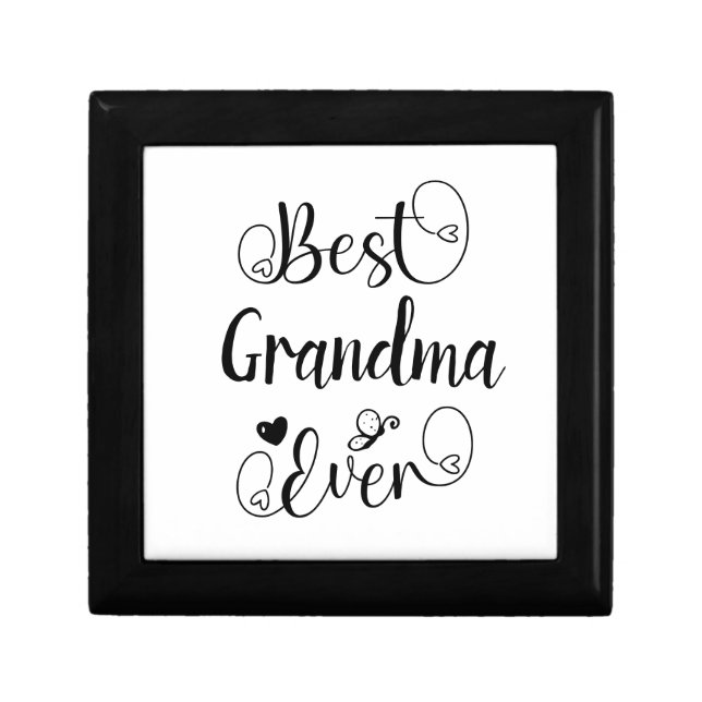 Best Grandma Ever Cute Modern Typography Script  Gift Box (Front)