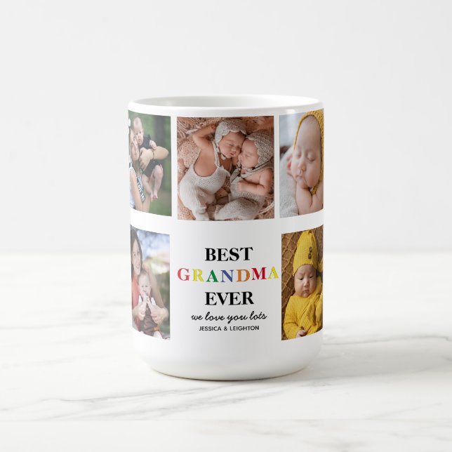 Best Grandma Ever | Cute Photo Collage   Coffee Mug (Center)