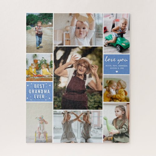 Best Grandma Ever Family Photo Collage Jigsaw Puzzle
