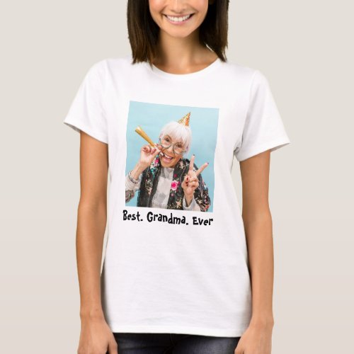 Best Grandma Ever Family Photo Custom  T_Shirt