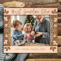 Best Grandma Ever Floral Border Etched Frames