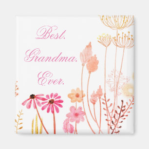 Best Grandma Ever Floral  Magnet