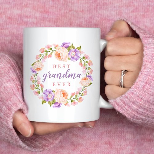 Best Grandma Ever Floral Mothers Day Gift Coffee Mug