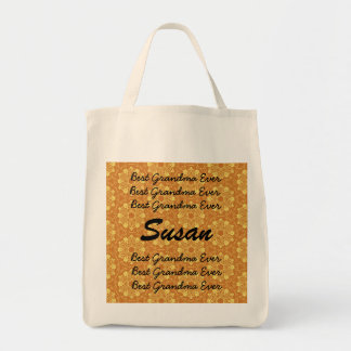 Best Grandma Ever Gold Lace Flowers Template Tote Bag